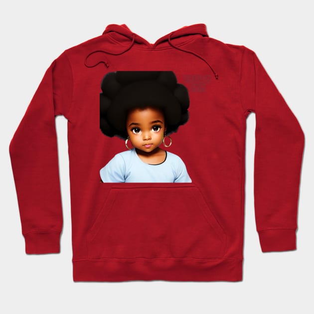 Brown Skin Girl Afro & Earrings Hoodie by Brown Skin Garms By Urmajes-Tees 